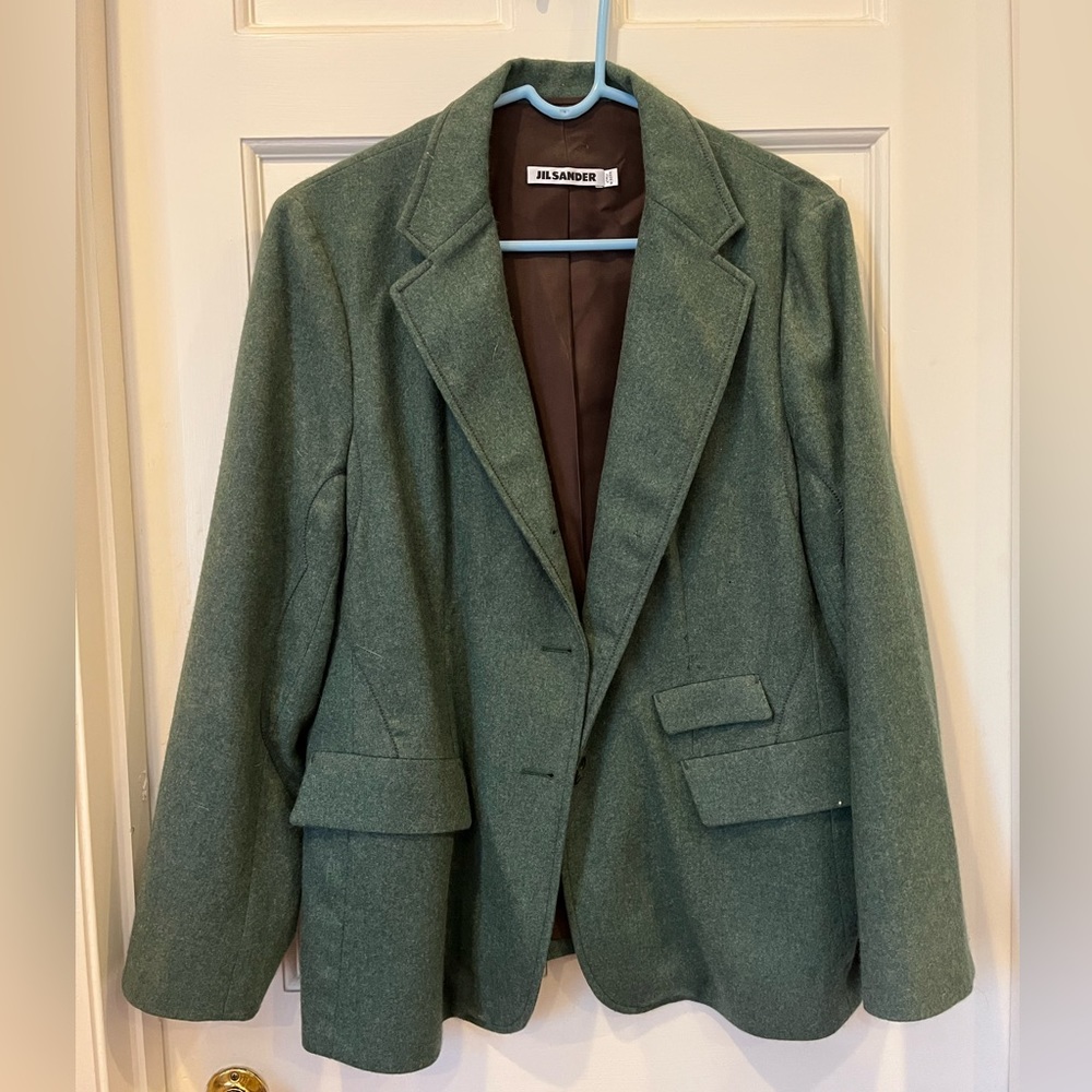 Green Jil Sander cashmere blazer. Women’s size 44